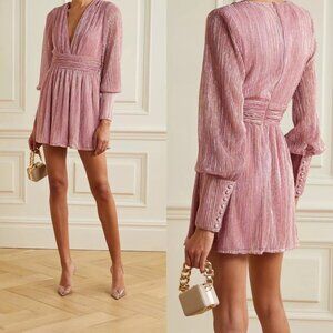 NWT Retrofete Dani Lurex Mini Dress in Pink Size Small